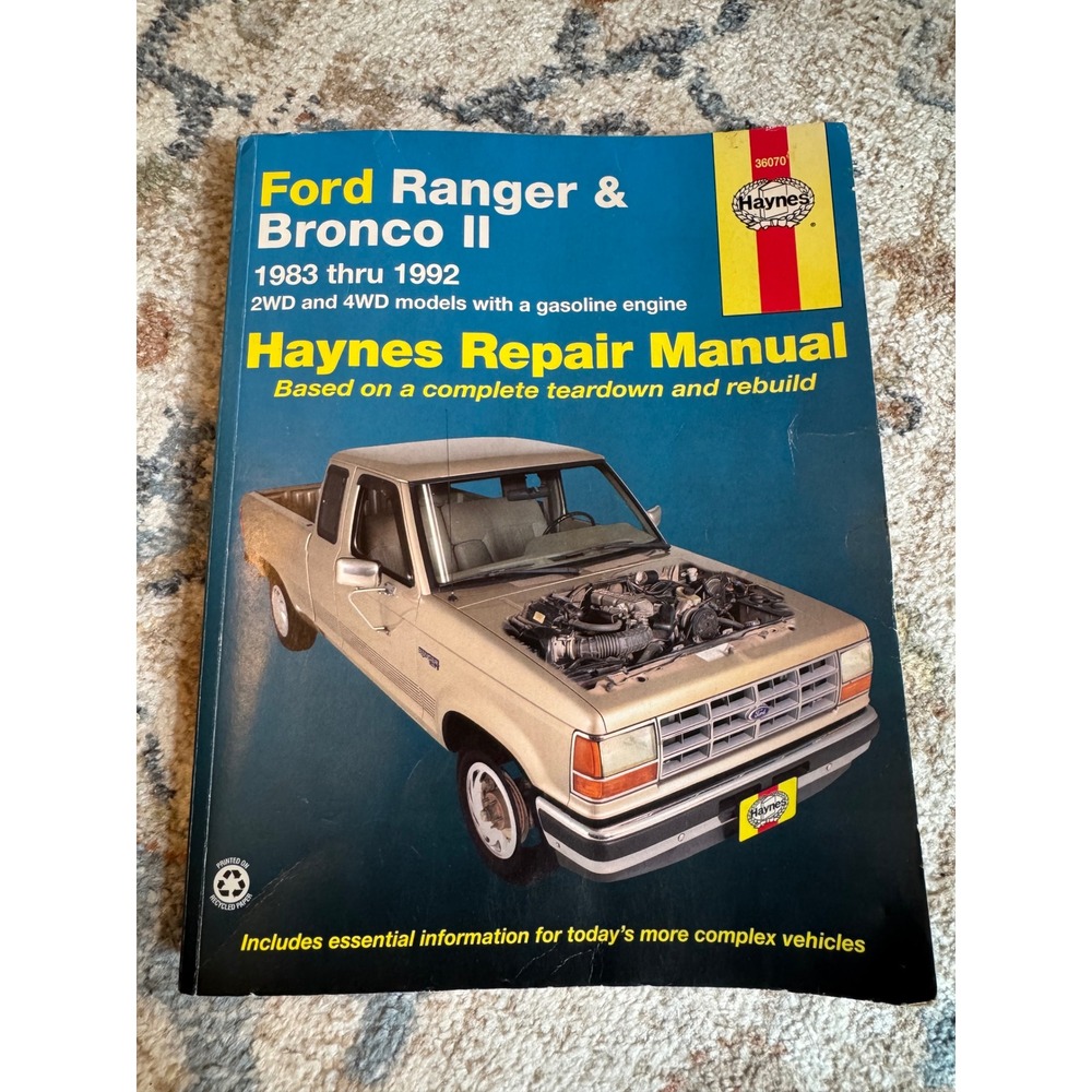 Haynes Repair Manual Ford Ranger Bronco II 1983-1992 2WD 4WD Gasoline 36070